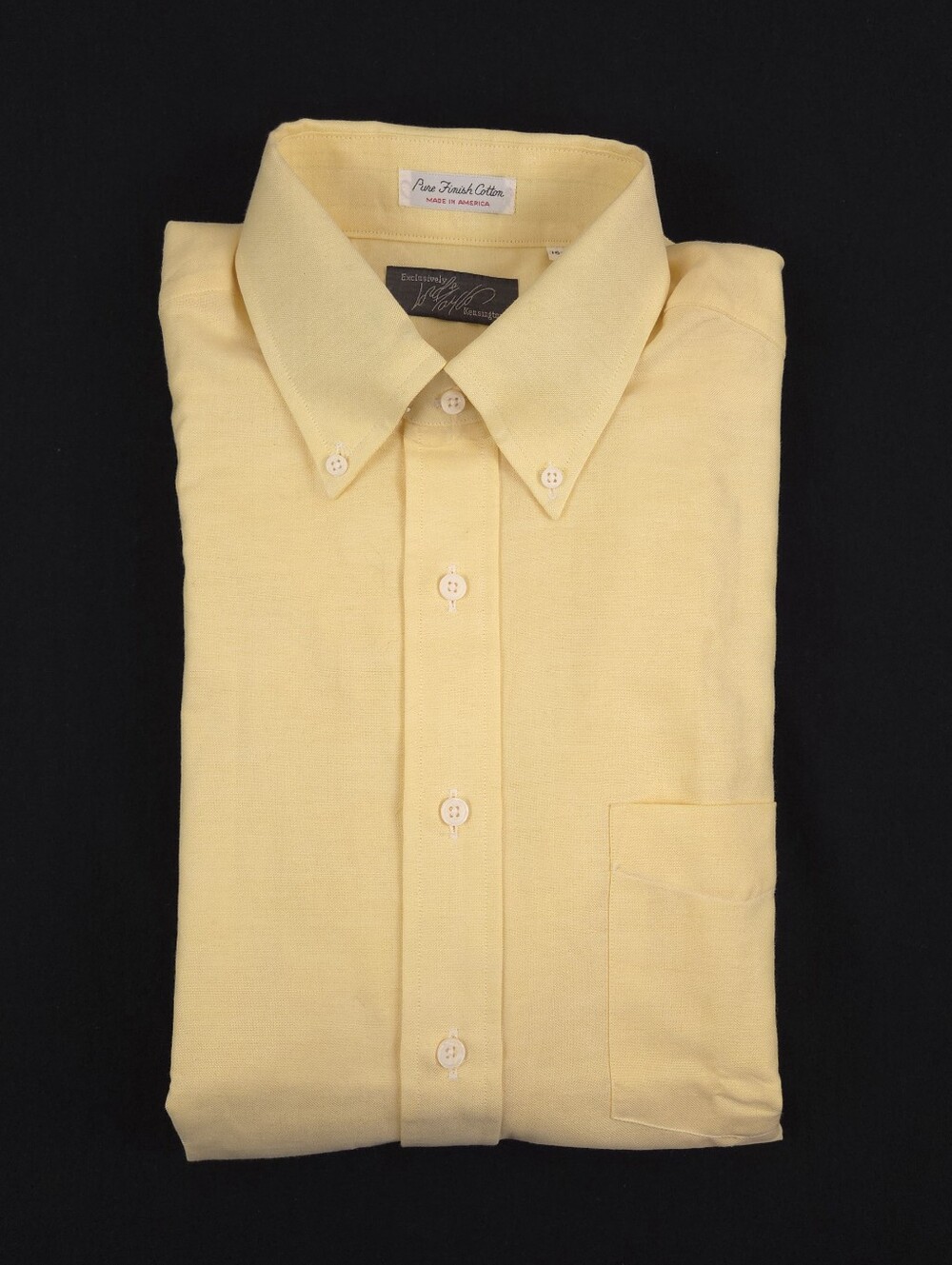 Vtg Lord And Taylor Dress Shirt Mens 16 34 Yellow Long Sleeve Button Down Solid